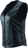 Kuryakyn Leather By River Road Plains Leather Vest Black Womens - Small