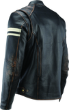 River Road Hoodlum Vintage Leather Jacket Black - Small