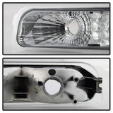 xTune Chevy Tahoe 00-06 Amber Crystal Headlights w/ Bumper Lights Chrome HD-JH-CSIL99-SET-AM-C