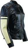 Kuryakyn Leather By River Road Dame Vintage Leather Jacket Black Womens - Small