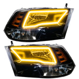 Oracle 09-17 RAM 1500 TRX Quad Pre-Assembled Headlights Blk Housing - w/ BC1 Controller