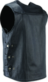 River Road Plains Leather Vest Black - Small
