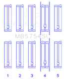 King Engine Bearings Chevrolet 121Ci/Ln2 134Ci Fl O/S 010 (Size +0.75mm) Main Bearing Set