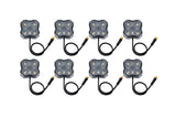 Diode Dynamics Stage Series SXS Rock Light Installer Kit - RGBW M8 (8-pack)