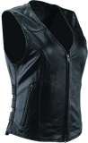 Kuryakyn Leather By River Road Plains Leather Vest Black Womens - Small