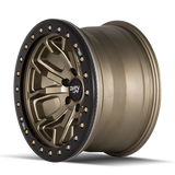 Dirty Life 9303 DT-1 17x9 / 6x139.7 BP / -12mm Offset / 106mm Hub Satin Gold Wheel - Beadlock