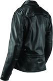 River Road Ironclad Classic Leather Jacket Black Womens - Small