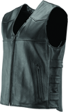 River Road Plains Leather Vest Black - Small