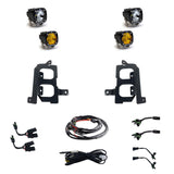 Baja Designs 19+ GMC 1500 S1 Fog Pocket Mount Kit Clear Spot / Amber Wide Cornering