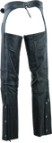 River Road Longhaul Leather Chaps Black - Large