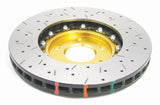 DBA 03-05 Evo 8/9 Front Drilled & Slotted 5000 Series 2 Piece Rotor Assembled w/ Gold Hat