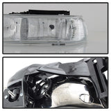 xTune Chevy Tahoe 00-06 Amber Crystal Headlights w/ Bumper Lights Chrome HD-JH-CSIL99-SET-AM-C