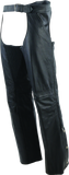 River Road Plains Leather Chaps Black - Large