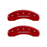 MGP 4 Caliper Covers Engraved Front & Rear With out stripes/Journey Red finish silver ch