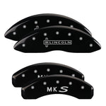MGP 4 Caliper Covers Engraved Front & Rear MGP Black Finish Silver Char 2017 Cadillac XT5
