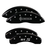 MGP 4 Caliper Covers Engraved Front & Rear MGP Black Finish Silver Char 2017 Cadillac XT5