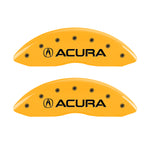 MGP 4 Caliper Covers Engraved Front & Rear Acura Yellow finish black ch