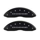MGP 4 Caliper Covers Engraved Front & Rear With out stripes/Dodge Red finish silver ch
