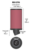 K&N Filter Universal Rubber Filter 2 7/16 inch 20 Degree Flange 3 3/4 inch OD 6 inch Height