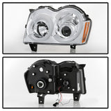 Spyder 05-07 Jeep Grand Cherokee - Light Bar Projector Headlights - Chrome - PRO-YD-JGC05V2-LB-C