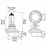 Hella H11 12V 55W PGJ19-2 HP2.0 Performance Halogen Bulb - Pair