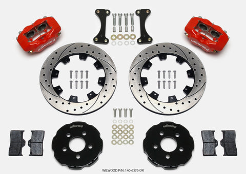 Wilwood Forged Dynalite Front Hat Kit 12.19in Drilled Red 00-04 PT Cruiser/03-04 SRT/4