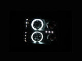 ANZO 2007-2013 GMC Sierra 1500 Projector Headlights w/ Halo Black