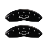 MGP 4 Caliper Covers Engraved F & R Bowtie Black Finish Silver Char 2014 Chevrolet Express 2500