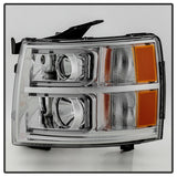 xTune Chevy Silverado 1500/2500/3500 07-13 Halo Projector Headlights Chrome PRO-JH-CS07-LED-C