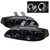 Spyder Honda Civic 92-95 2/3DR 1PC Projector LED Halo Amber Reflector Smke PRO-YD-HC921P-23D-AM-SMC