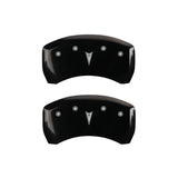 MGP 4 Caliper Covers 98-02 Pontiac Firebird (Ex WS6) Front Pontiac Rear Arrow Blk Finish Silver Char