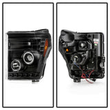 Spyder Ford Super Duty 11-16 Projector Headlights LED Halo DRL All Black PRO-YD-FS11-HL-BKV2