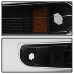 xTune Chevy Silverado 99-02 Amber Reflector Bumper Lights Black CBL-JH-CS99-AM-BK