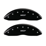 MGP 4 Caliper Covers Engraved Front & Rear MGP Black Finish Silver Char 2016 Chevrolet SS