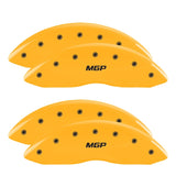 MGP 4 Caliper Covers Engraved Front & Rear MGP Yellow Finish Black Char 2006 Ford F-350 Super Duty