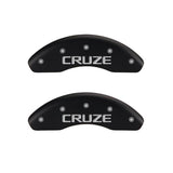 MGP 4 Caliper Covers Engraved Front & Rear Block/Charger Black finish silver ch