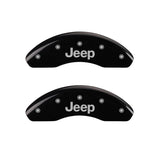 MGP 4 Caliper Covers Engraved Front & Rear JEEP Black finish silver ch