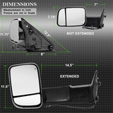 xTune Dodge Ram 1500 09-12 Extendable Power Heated Adjust Mirror Chrome Housing Left MIR-DRAM10-PW-L