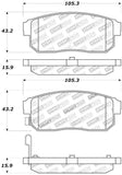 StopTech Street Touring 11/00-02 Infiniti G20/10/00-04 I30/I35 Rear Brake Pads