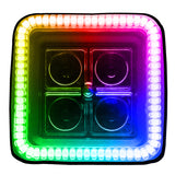Oracle Off-Road 3in W Square Spotlight with Halo - ColorSHIFT