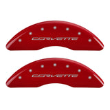 MGP 4 Caliper Covers Engraved Front & Rear C7/Corvette Red finish silver ch