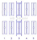 King Engine Bearings Ford 239/256/272/292 (Size .030) Crankshaft Main Bearing Set