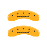 MGP 4 Caliper Covers Engraved F & R w/ Stripes/Dodge Yellow Finish Black Char 2008 Dodge Durango