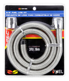 Spectre Stainless Steel Flex Fuel Line 3/8in. ID - 3ft. w/Chrome Clamps