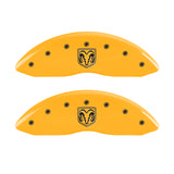 MGP 4 Caliper Covers Engraved Front Ram Rear Ramhead Yellow Finish Black Char 2010 Dodge Ram 2500