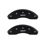 MGP 4 Caliper Covers Engraved Front Charger Engraved Rear RT Black finish silver ch