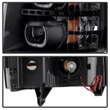 xTune Chevy Silverado 1500/2500/3500 07-13 LED Halo Projector Headlights Black PRO-JH-CSIL07-CFB-BK