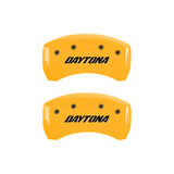 MGP 4 Caliper Covers Engraved Front & Rear Daytona Yellow Finish Black Char 2006 Dodge Charger