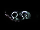 ANZO 2008-2015 Mitsubishi Lancer Projector Headlights w/ Halo Black (CCFL)