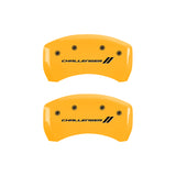 MGP 4 Caliper Covers Engraved Front & Rear With stripes/Challenger Yellow finish black ch